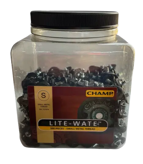 Champ LiteWate Steel Golf Spikes 6mm Small Metal Thread Bulk Bowl (500)