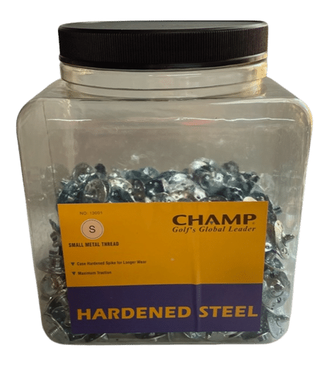 Champ Steel Ceramic Tip Golf Spikes 6mm Small Metal Thread Bulk Bowl (500)